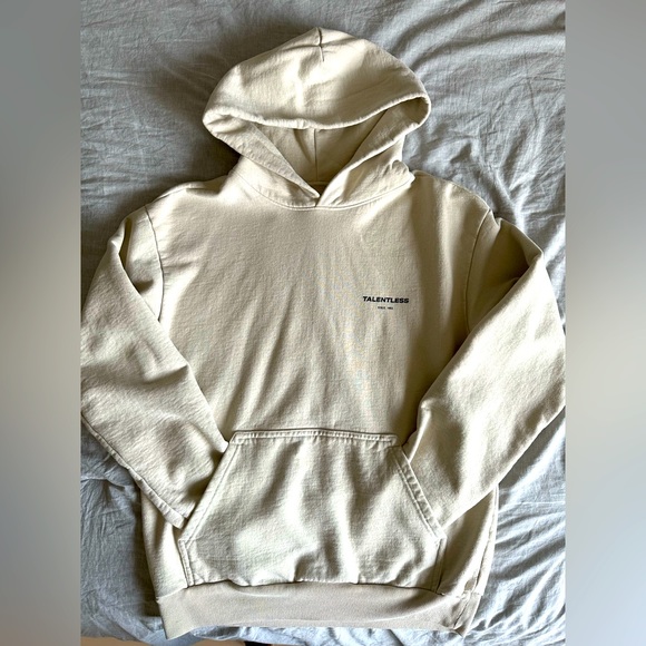 Talentless - Heavyweight unisex beige hoodie size medium - Picture 7 of 7